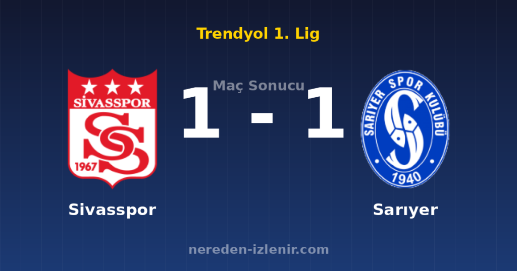 Sivasspor 1-1 Sarıyer