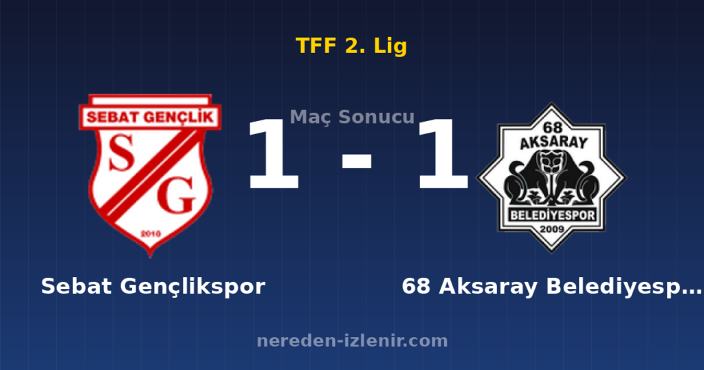 Sebat Gençlikspor 1-1 68 Aksaray Belediyespor