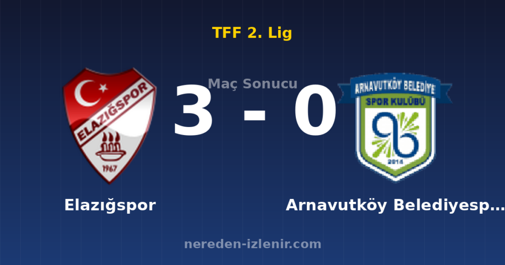 Elazığspor 3-0 Arnavutköy Belediyespor