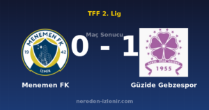 Menemen FK 0-1 Güzide Gebzespor