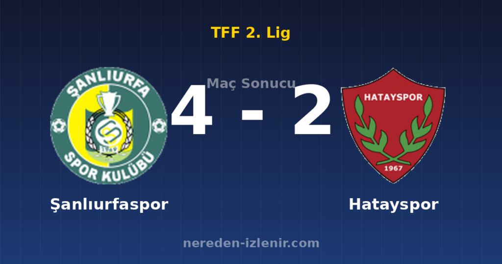 Şanlıurfaspor 4-2 Hatayspor