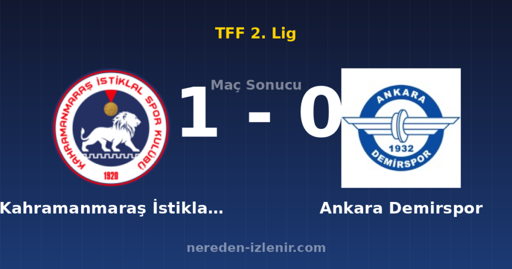 Kahramanmaraş İstiklal Spor 1-0 Ankara Demirspor