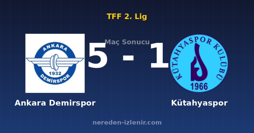 Ankara Demirspor 5-1 Kütahyaspor