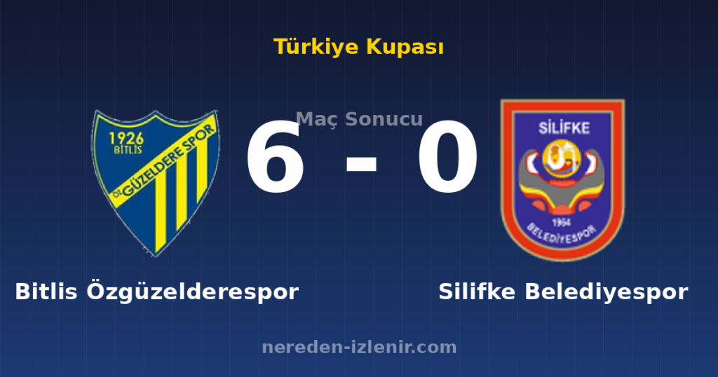 Bitlis Özgüzelderespor 6-0 Silifke Belediyespor