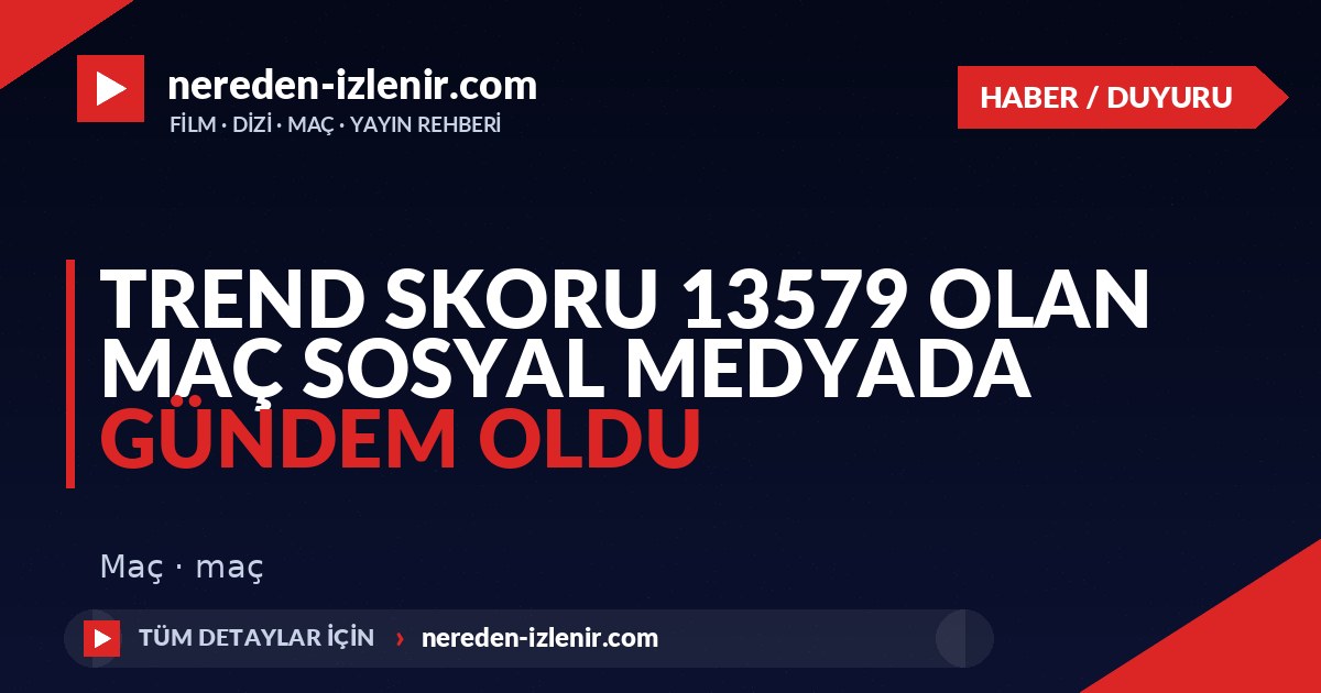 Trend Skoru 13579 Olan Maç Sosyal Medyada Gündem Oldu